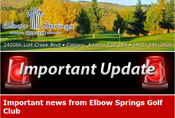 Elbow Springs Golf Club Golf Course and Driving Range Opening Tuesday, April 23, 2013