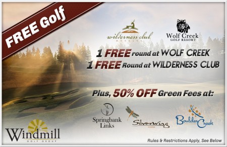 FREE Golf Voucher at Wolf Creek Resort and Wilderness Club!